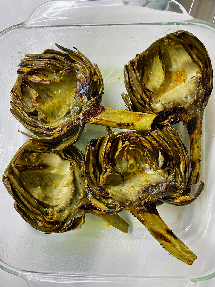 Grilled Artichoke with Sesame Dipping Sauce