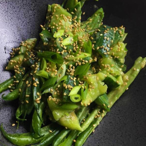 geen bean and cucumber with miso dressing - robs little kitchen