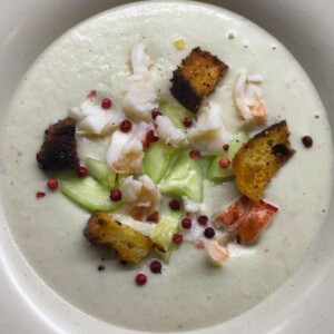 white gazpacho with lobster - robs little kitchen