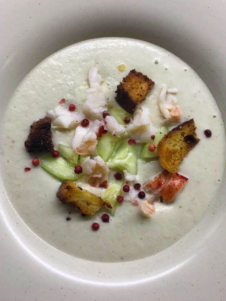 White Gazpacho with Lobster