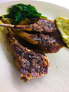 three grilled lamb chops - robs little kitchen