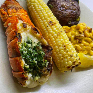 grilled lobster with chive butter - robs little kitchen