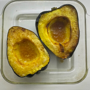baked acorn squash with maple syrup - robs little kitchen