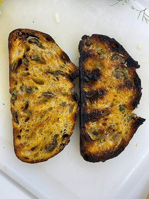bouillabaisse grilled bread - robs little kitchen