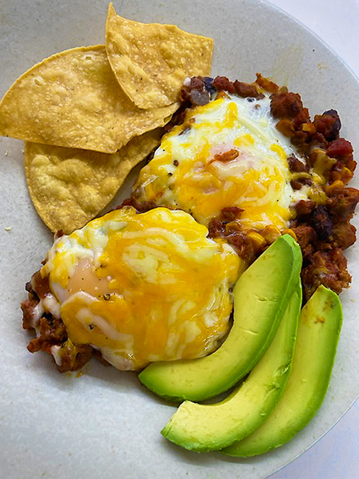 Baked Eggs and Chili