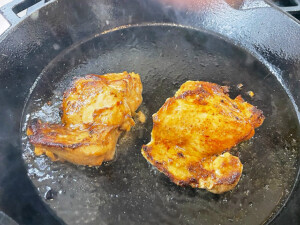 chicken fajita frying - robs little chicken